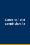 Gorra azul con escudo dorado