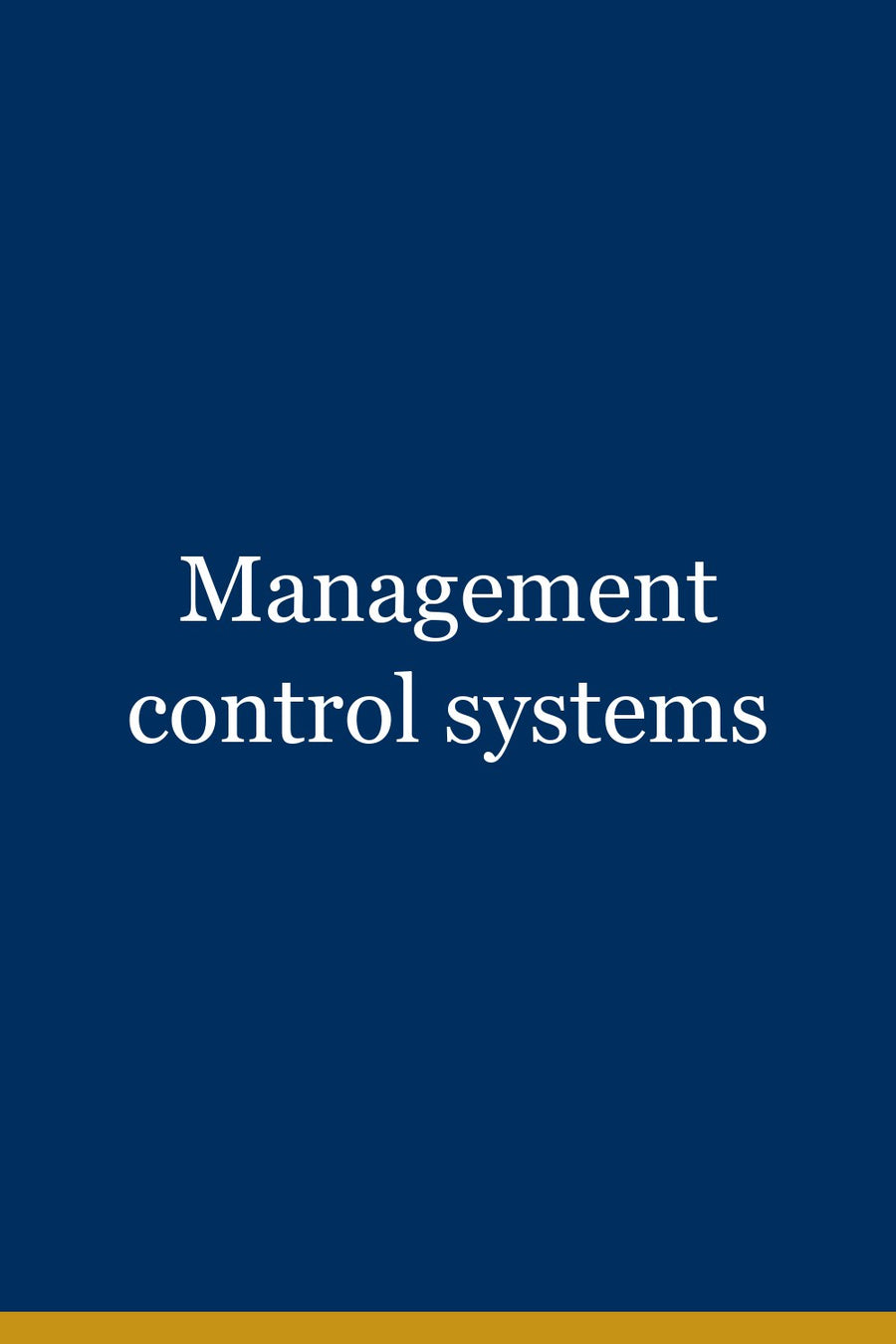 Management control systems