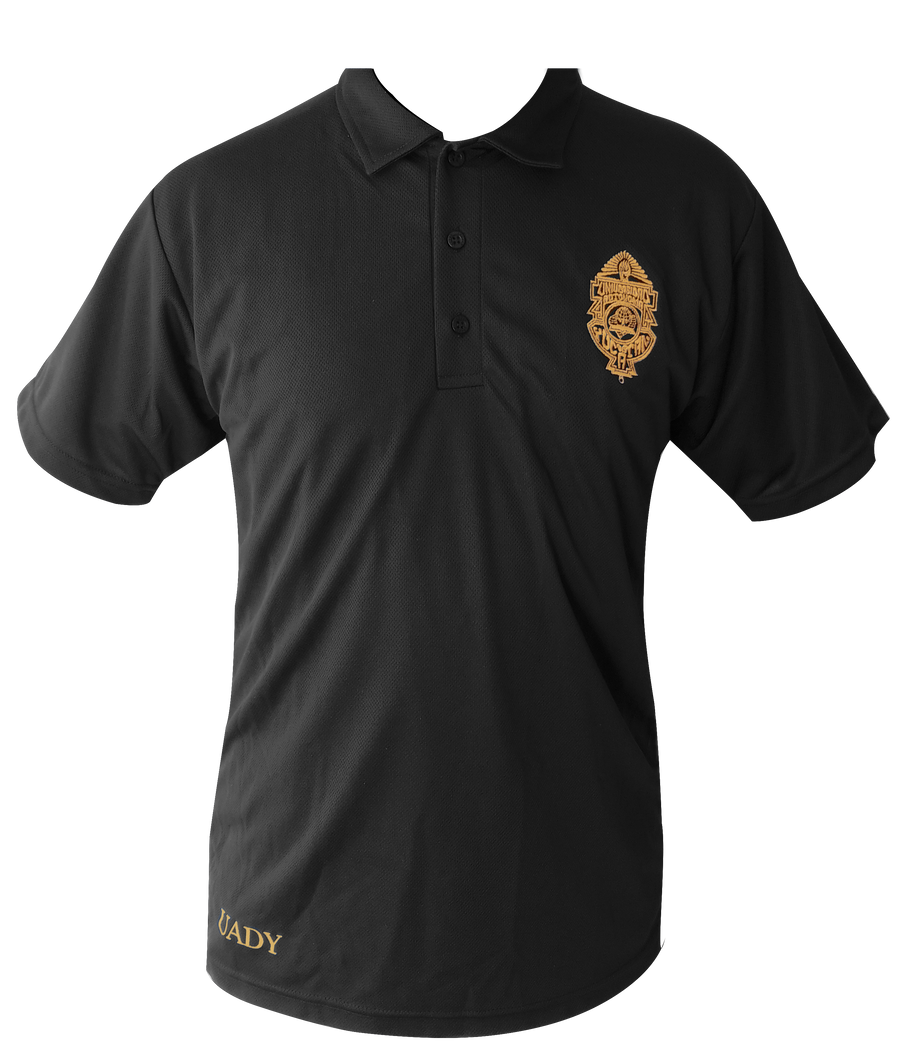 Playera polo dry fit negro