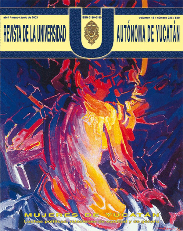 Portada de «Revista de la Universidad Autónoma de Yucatán, núm. 225 (abril-junio de 2003). Mujeres de Yucatán»