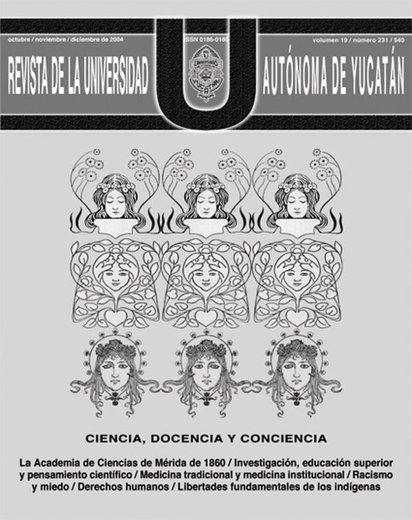 Portada de «Revista de la Universidad Autónoma de Yucatán, núm. 231 (octubre-diciembre de 2004). Ciencia, docencia y conciencia»